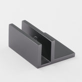 Frameless shower glass U BRACKET SQUARE WITH HORIZONTAL LEG 10mm glass - Gunmetal Grey